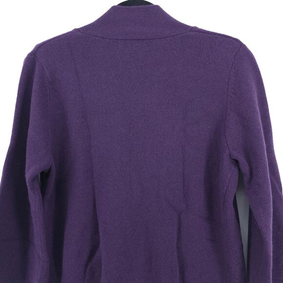 Sarah Spencer Lambswool Angora Quiet Lux Purple Mock Neck Flared Sleeve Cardi L - Picture 10 of 14